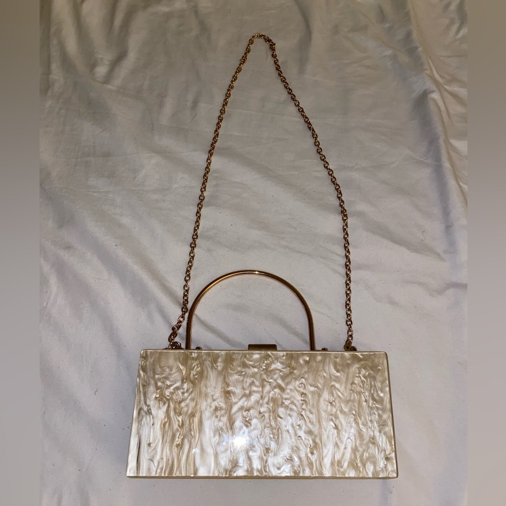 ASOS Pearl Acrylic Clutch with Chain Strap